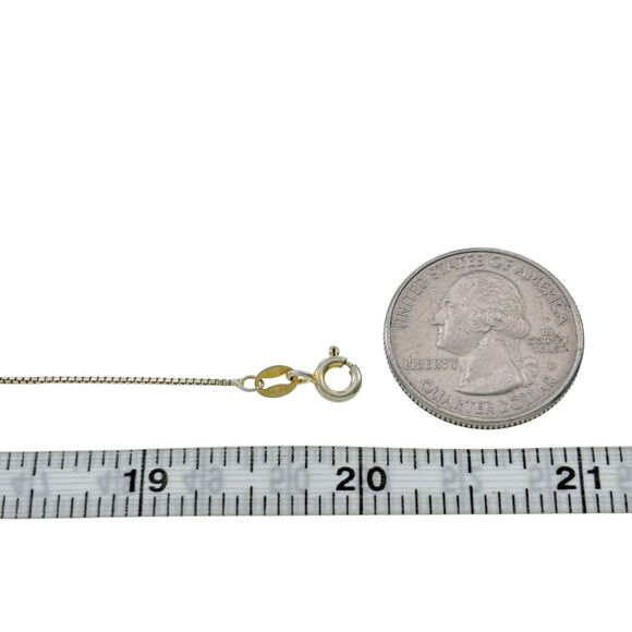 Vintage Italy IBB Sterling Silver 925 Gold Tone 0.8mm Box Chain Necklace 18"-20" - Picture 2 of 3